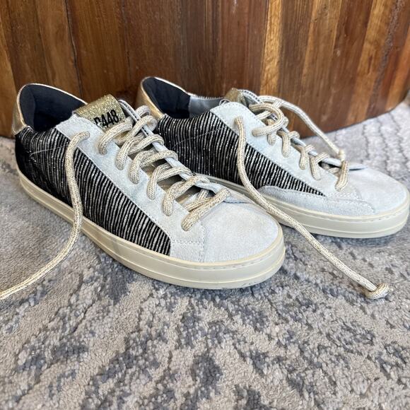 P448 John Swing Sneakers Womens 38 US 7.5-8 Metallic Low Top Casual